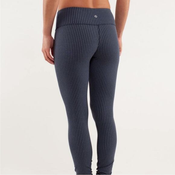 Lululemon Wunder Under Leggings Women’s Size 4 Pinstripe Athleisure Soft - Picture 4 of 8